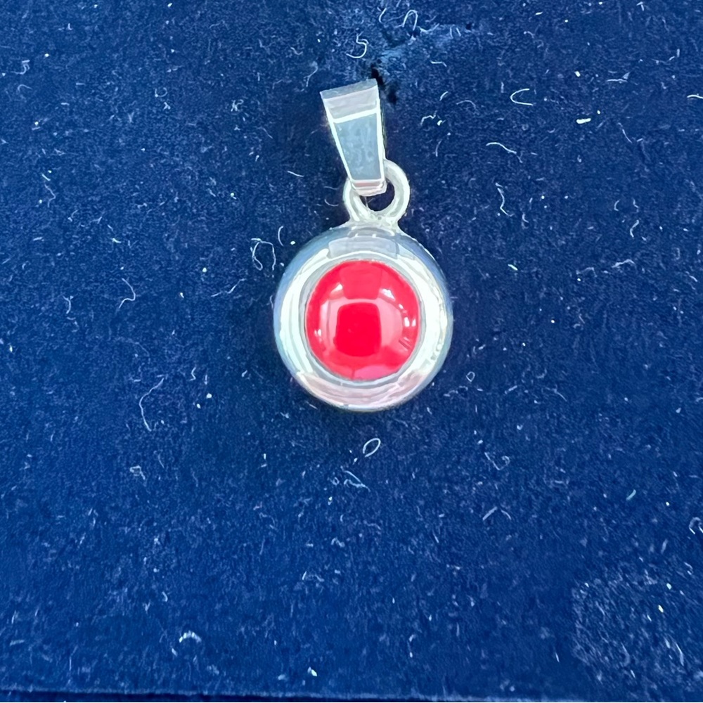 Mexico Silver 925 w Red Stone Pendant